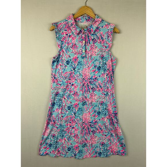Lilly Pulitzer Luxletic Silvia Dress Sleeveless UPF 50+ 008041 Women's Size L - Picture 1 of 10